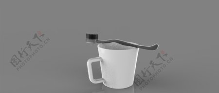 洗漱用品牙刷杯子3D模型stp格式