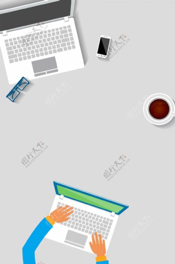 电脑办公桌面文具背景模板