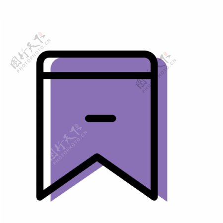卡通紫色减号图标