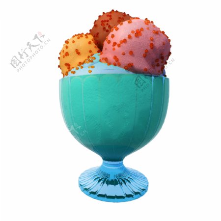 立体冰淇淋球png图
