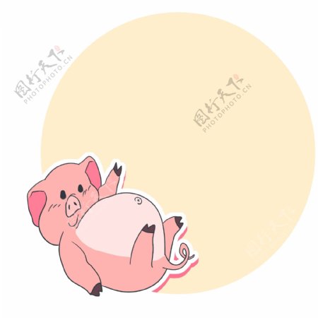 粉色吉祥物猪边框
