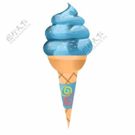 蓝色旋转冰淇淋