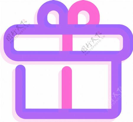粉紫色荧光礼物矢量图标