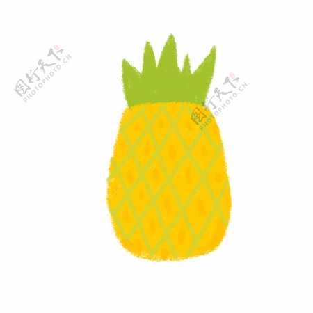 菠萝手绘水果元素