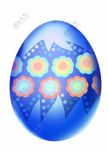复活节鲜花彩蛋插画