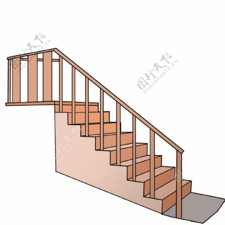 橙色家用楼梯插图