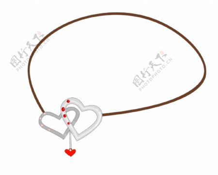 圆形棕色线绳心形插图