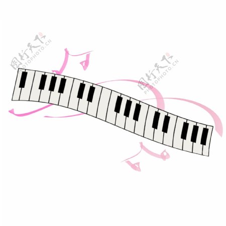 卡通钢琴乐器插画
