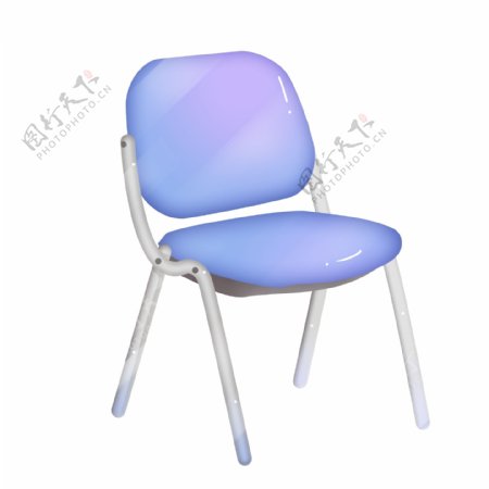 蓝色的椅子装饰插画