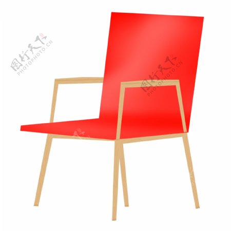 大红色椅子装饰插画