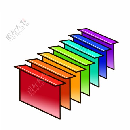 彩色图案楼梯插图