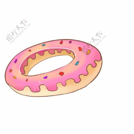 粉色奶油甜甜圈插画
