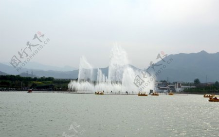 喷泉音乐喷泉喷泉景观湖泊