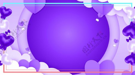 魅惑紫色气球广告背景