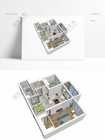 极简风格住宅设计SU模型