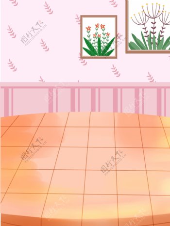 粉色家居壁画背景设计