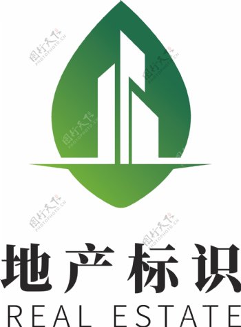 绿色环保房地产企业logo模板