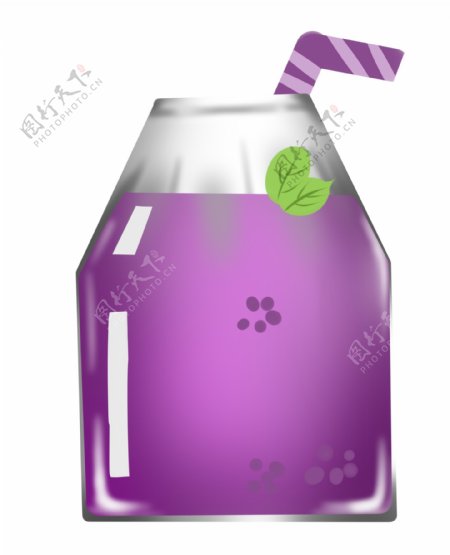 创意紫色薄荷装饰果汁