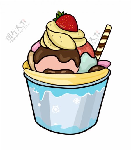 夏季草莓冰淇淋