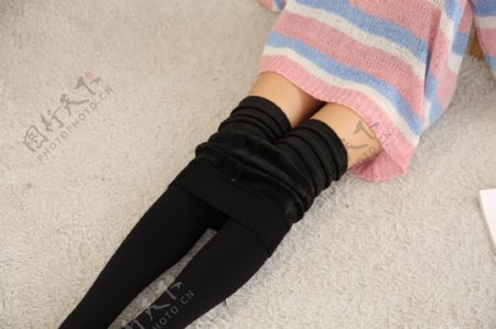 时尚韩版女士黑色打底袜裤2