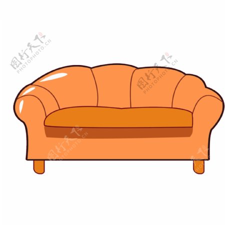 黄色家具沙发插画