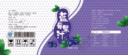 原创易拉罐包装七色水果蓝莓果汁包装插画