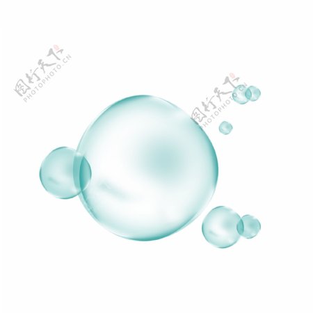 蓝色水珠水泡png元素