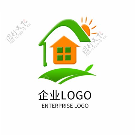 房地产企业LOGO设计绿色家居公司标志