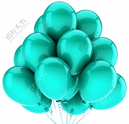 青色节日气球