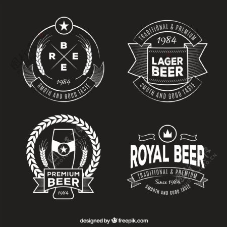 复古啤酒标志集