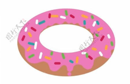 手绘粉色甜甜圈