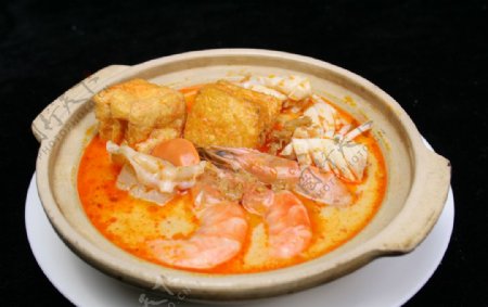 红咖喱海鲜煲
