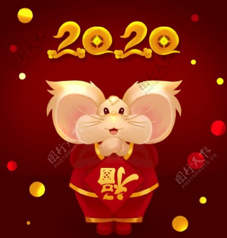 2020年鼠年福到新年PS分层