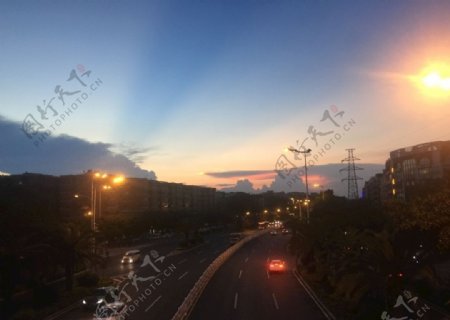 厦门城市夕阳风景