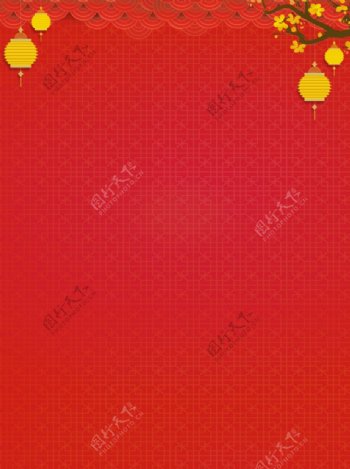 中国风新年喜庆红色背景