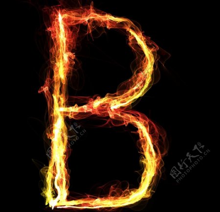 字母B火焰特效
