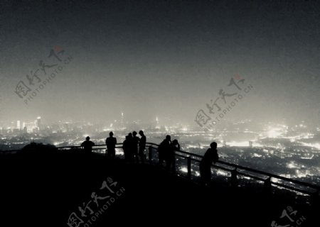 南京紫金山头陀岭的夜景