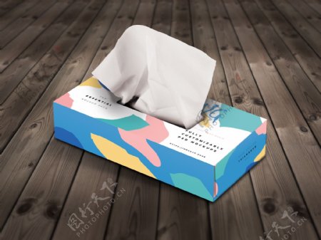 纸巾盒包装效果图样机