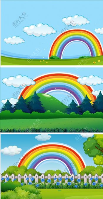 卡通彩虹背景