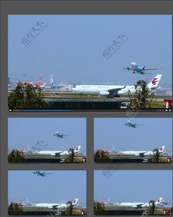 机场飞机起飞视频素材