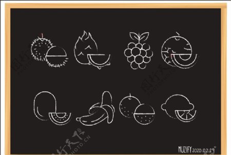 8款入水果粉筆畫