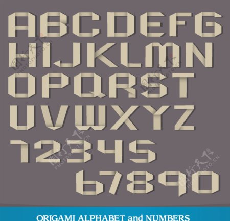 折纸艺术字设计英文字母数字符号