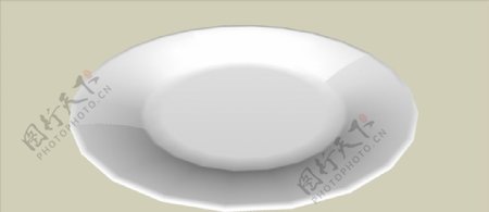 白瓷盘子模型