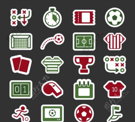 足球元素贴纸图标