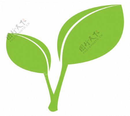 卡通绿叶植物