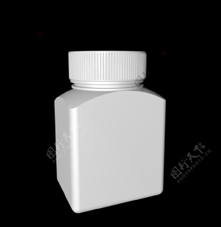药瓶模型保健品方形瓶C4D