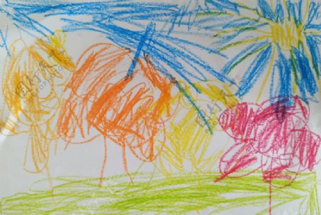 儿童绘画花草树木