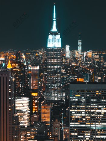 城市建筑大楼商务夜空背景素材