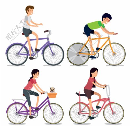 4款创意骑单车的年轻人