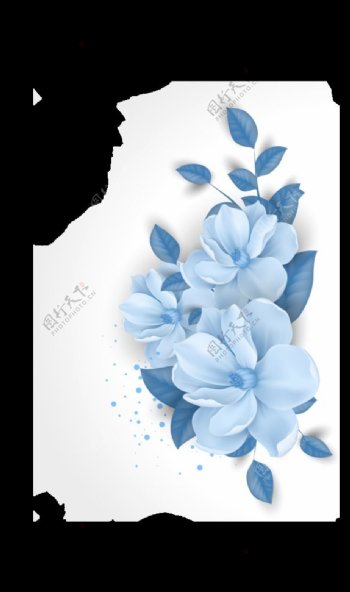 清新蓝色单色花朵素材